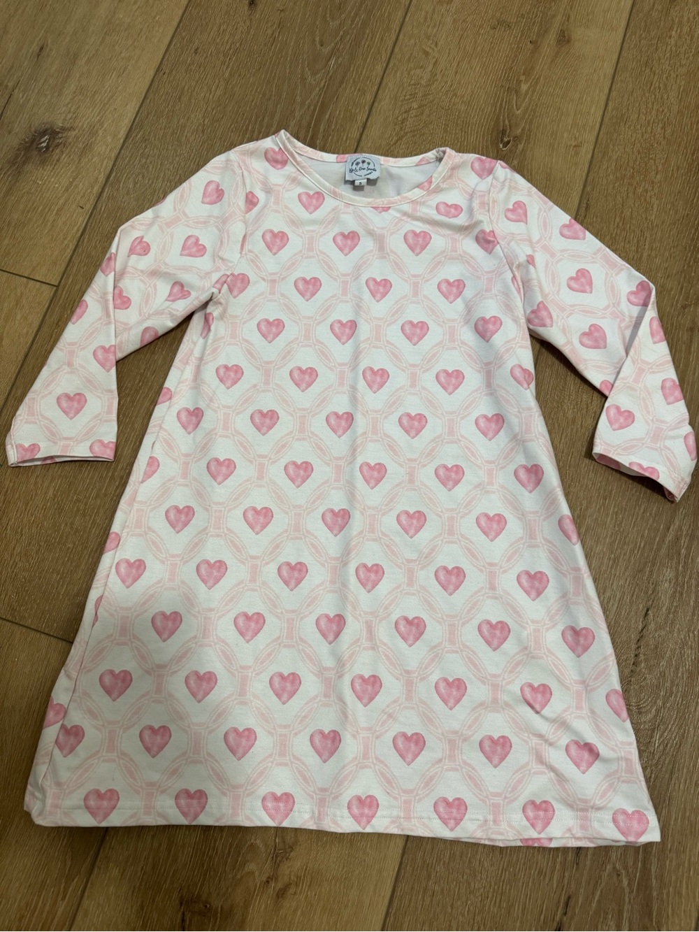 Girls' Pink Heart-Print Nightgown - Soft Cotton Sleep Dress